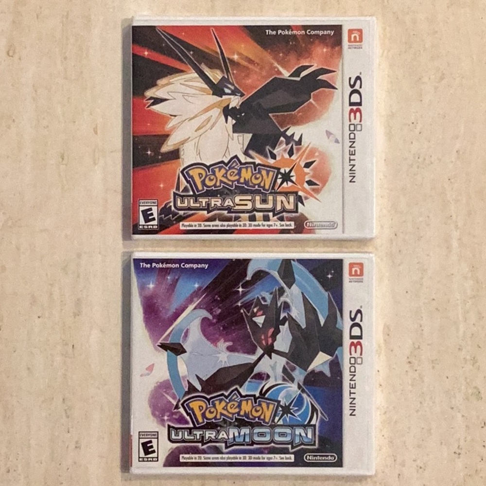 Pokemon Ultra Sun Nintendo 3DS Game & Pokemon Ultra Moon 3DS Games New Sealed